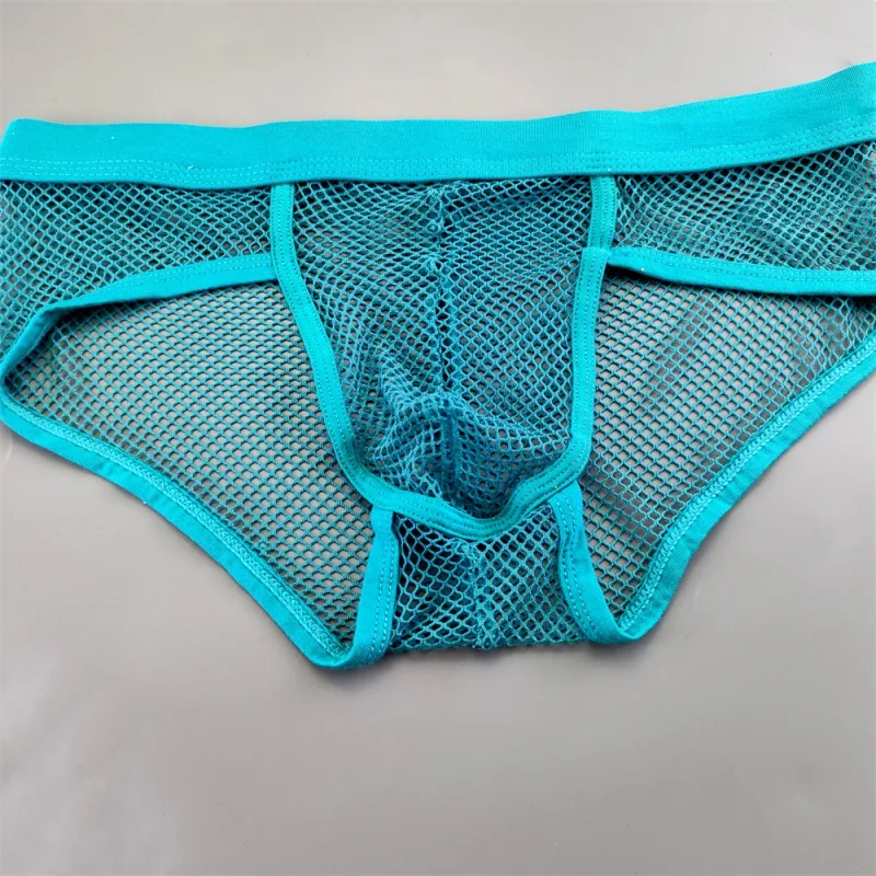 Hollow Out Fishnet Men's U Convex Briefs Breathable Mesh Low Waist Fully Transparent Underwear Perspective Lingerie — image 10