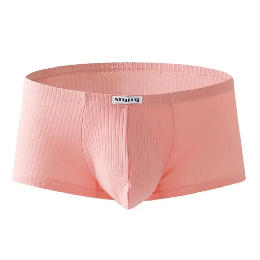 1PCS/3PCS/9PCS Men Boxer Shorts Low-rise Solid Color Ribbed Panties Underpants