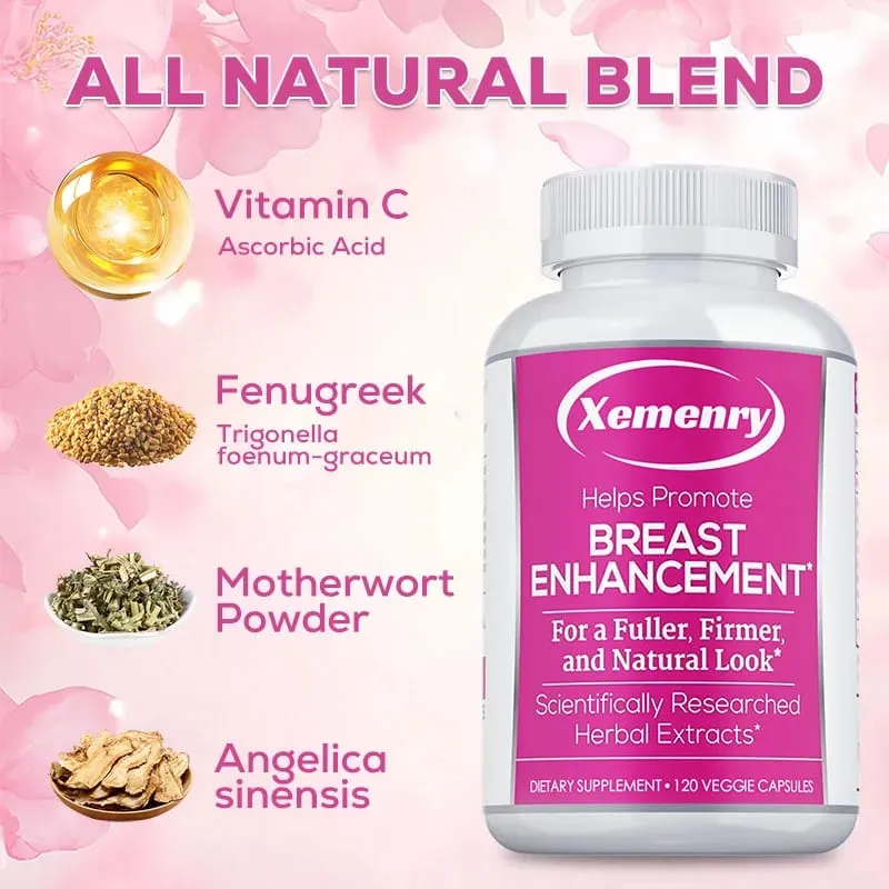 Breast Enhancement Capsules - Supports Balanced Estrogen Metabolism Enlarges Breasts Improves Skin Regulates Mood Non-GMO — image 3