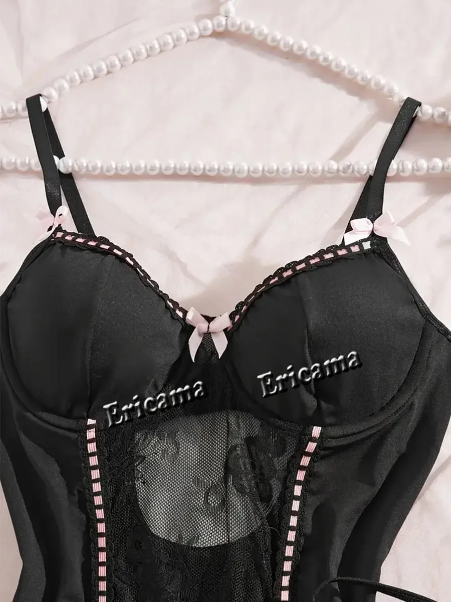 Fancy Lace Sexy Lingerie Set Women's Sexy Underwear g-String garter Hot Skirt Ensemble Outfits Erotic Bra set Erotic Underwear — image 5