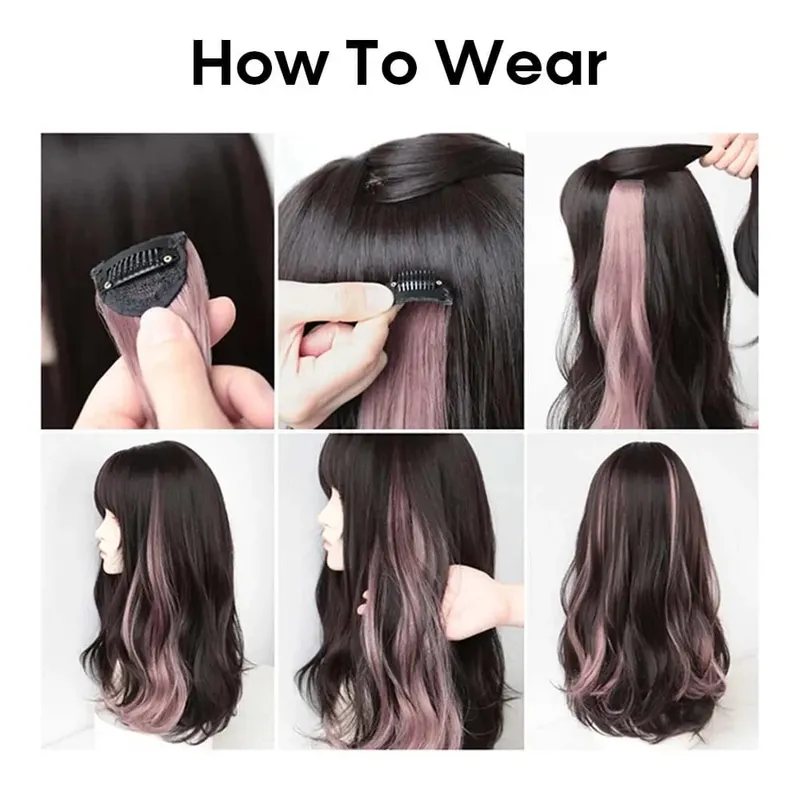 Synthetic Feather Hair Extension Piece One-card leopard Print Wig Colorful Silk Hanging Ear Dyed long Straight Hair Cushion — image 7