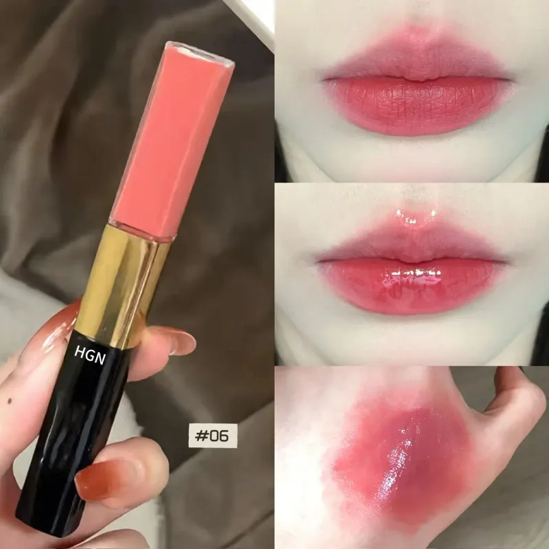 Hgn Dual Ended Matte and Gloss Lip Gloss Soft Matte Dewy Glossy Long Lasting Color Brighten Skin Tone Multi Makeup Styles — image 3