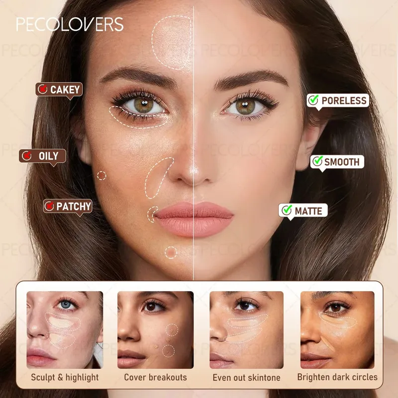 6PCS Face Set Liquid Foundation+concealer+pre Makeup Primer+makeup Tools Perfect Foundation Full Set of Face Cosmetics — image 6