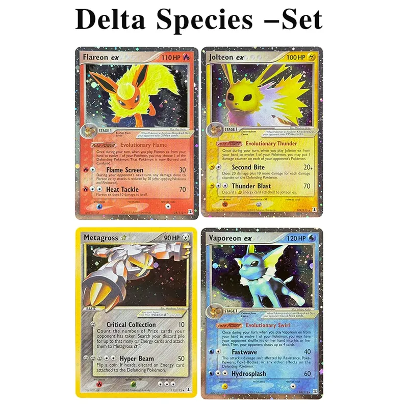 Proxy karty Holografický Emerald Cacturne Rayquaza Skryté legendy Kyogre Crystal Guardians Alakazam Star Flareon Metagross — image 8