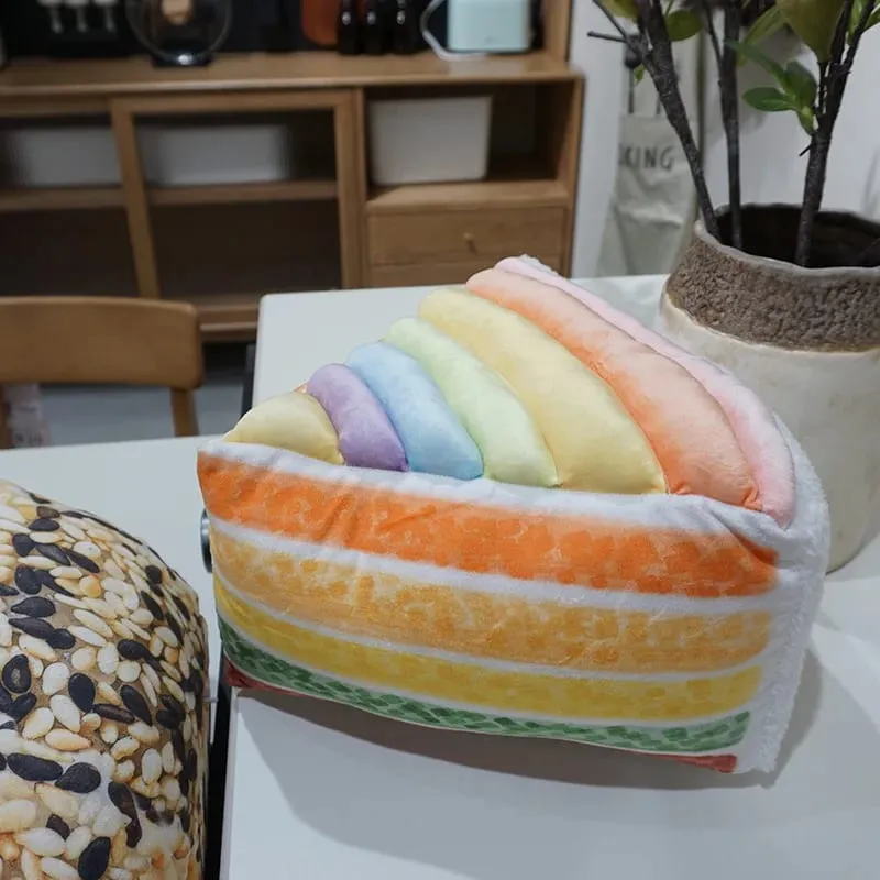 Kawaii Simulation Food Sushi Cake Plush Toys Stuffed Doll Pillow Cushion Cute Home Decoration for Kids Girls Adults Fun Gift