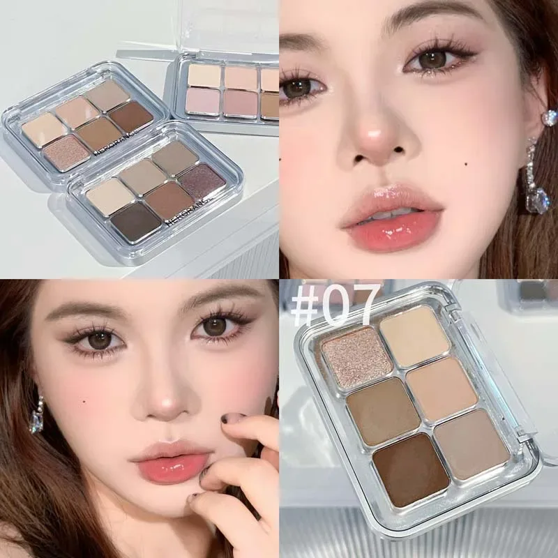 Grey Rose Shimmer Matte Eyeshadow Palette 6 Colors Glitter Earth Color Low Saturation Eye Shadow Pigment Long Lasting Cosmetics — image 11