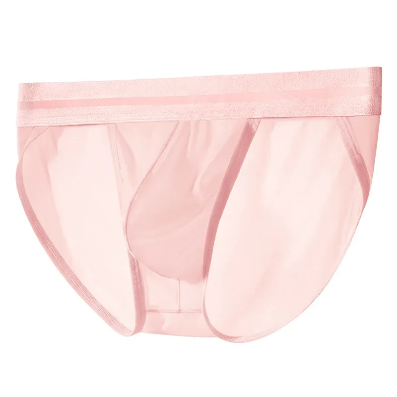 Ice Silk Ultra-thin Men's Underwear Summer Cool Breathable Panties Seamless Sexy U Pouch Men Briefs High Slit Triangle Pants — image 33