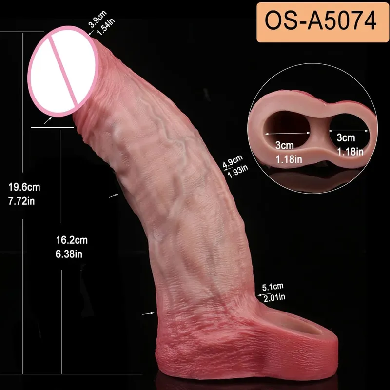 Close Head Realistische Penishülle Sexspielzeug für Männer Verzögerung der Ejakulation Dick Extender für Paare Sex Vergnügen Sexshop — image 12