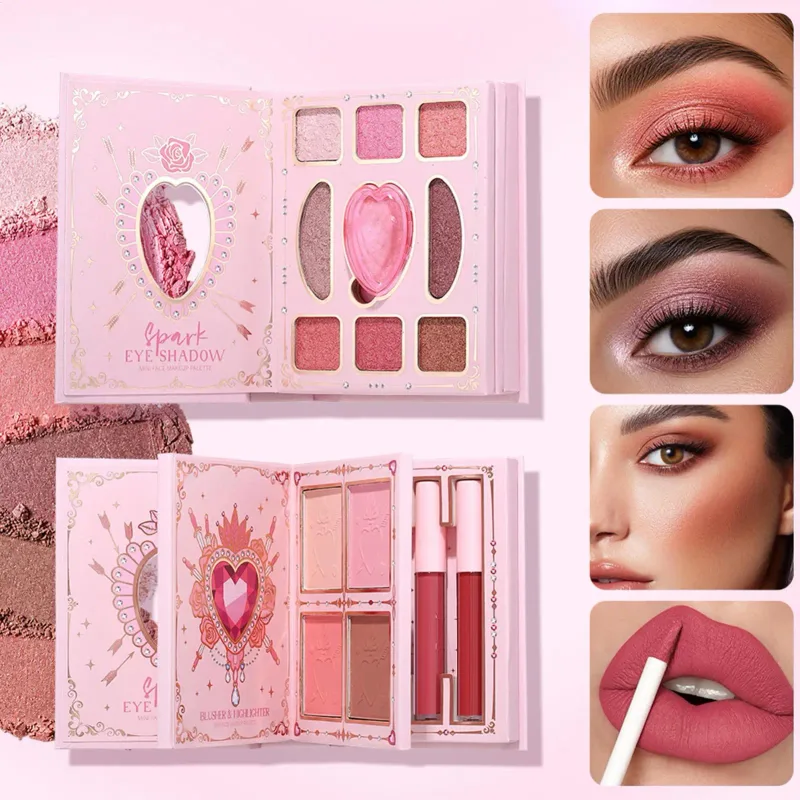 All In One Makeup Book Palette Smudge-proof Blusher Lip Color Portable Eyeshadow Palette Lipstick blush Full Face Makeup Kit