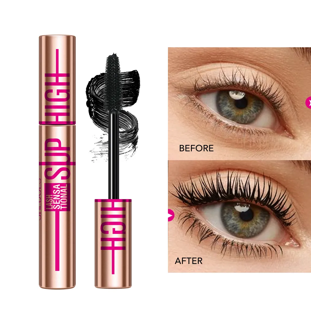 Super høj 4D vandtæt mascara - volumengivende krølle- og forlængelsesformel Smudsikker, langtidsholdbar sort mascara — image 2