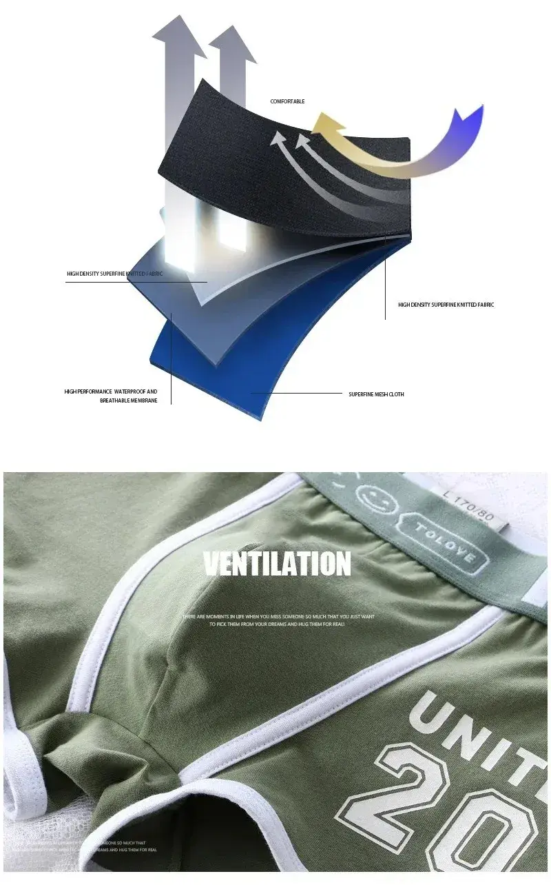 1/3pcs Men Underwear Sports Boxer Shorts Cotton Solid Color Sexy Panties Fashion Breathable Comfortable Underpants Man U Convex — image 4