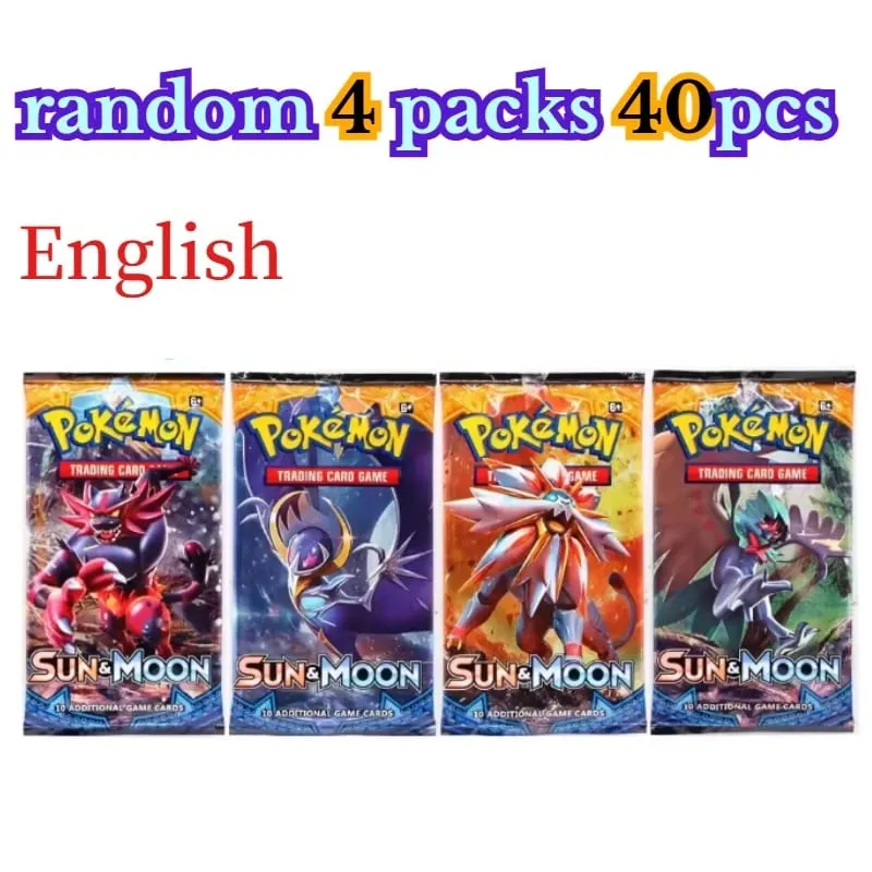 Menyenangkan 40 Buah Paket Kartu Pokemon 4 Set Sun Moon Violet 151 Kartu Perdagangan Inggris Mainan Koleksi Hadiah Halloween Fantasi Sci Fi — image 32