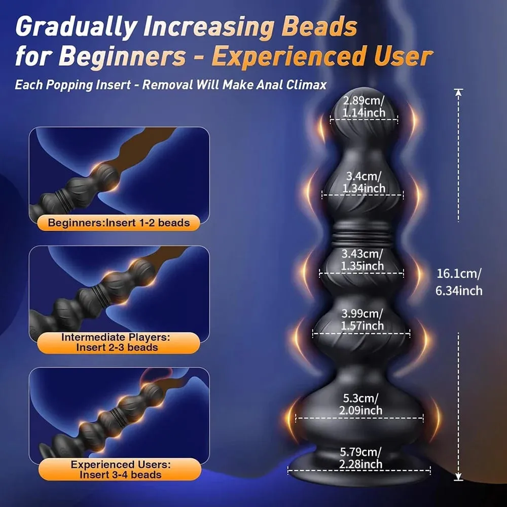 APP-Fernbedienung, stoßende, vibrierende Analkugeln für schwules Prostata-Massagegerät, Butt Plug, Analvibrator mit Saugnapf, Sexspielzeug für Männer — image 4