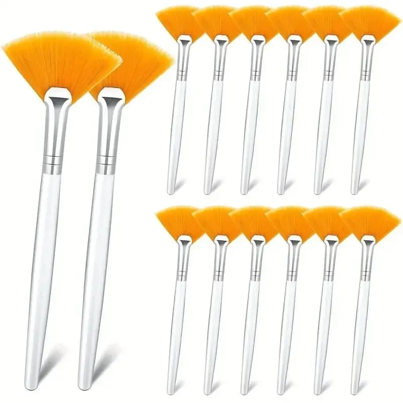 3/6/12pcs Fan Brush Facial Mask Brushes Multi Use Soft Fan Face Makeup Brush Acid Applicator for Women Girls Cleansing Tools