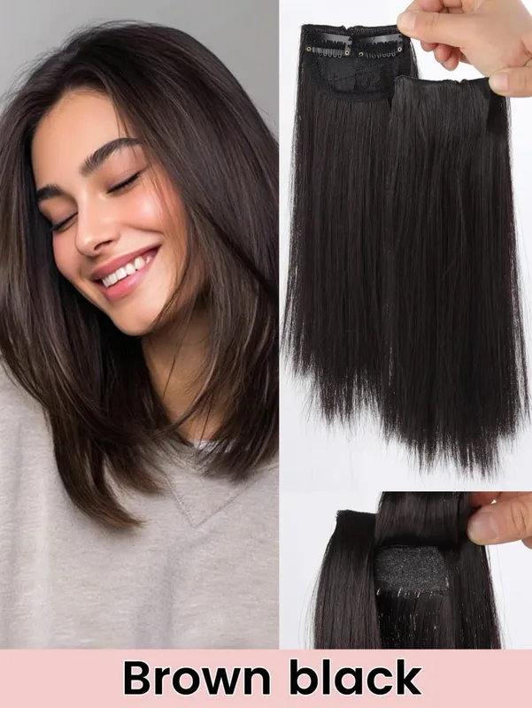 Invisible Seamless Synthetic Hair Pads Clip In One Piece Increase Hair Volume Hair Extensions Top Side Cover Hairpiece — image 10