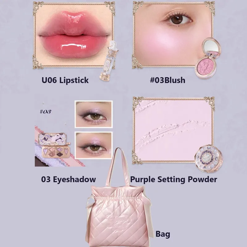Flower Knows Knight Unicorn Complete Makeup Collection Shimmer Eyeshadow Silk Satin Blush Glazed Lipstick Face Beauty Gift Set — image 10