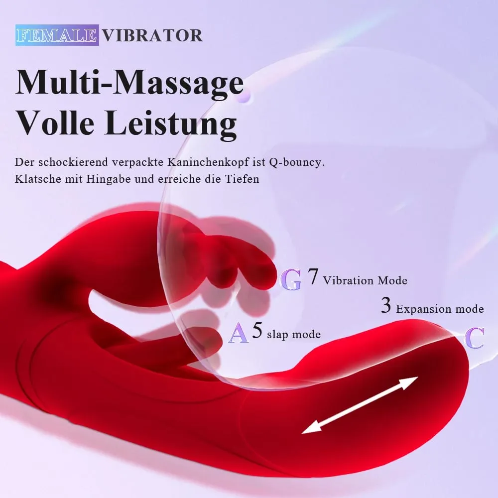 Rabbit Vibrator for Women G Spot Tapping Flapping Clit Stimulator Female Vagina Licking Tongue Massager Dildo Sex Toys for Adult