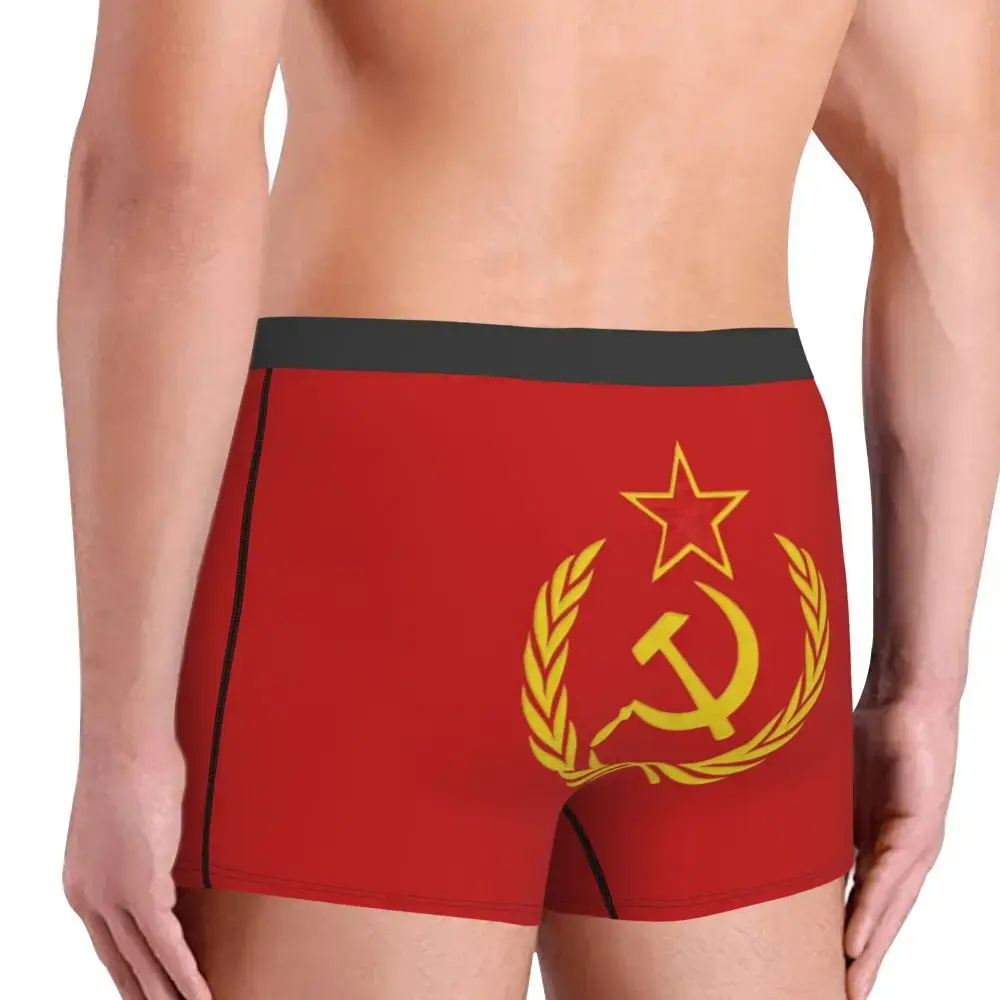 Hammer And Sickle CCCP Russian Soviet Flag Underwear Men Sexy Print Custom Boxer Shorts Panties Briefs Soft Underpants — image 5