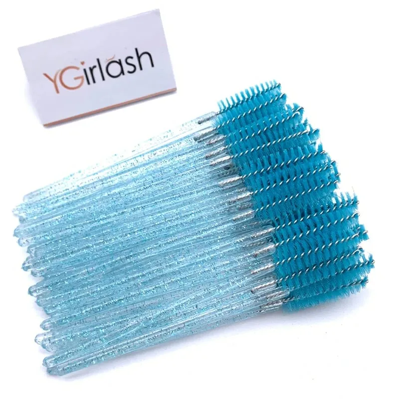 YGirlash 50Pcs Lash Swans Crystal Eyelash Applicator Μίας χρήσης Διαμαντένια λαβή Nylon Mascara Wands Brush Cosmetic Tools — image 13