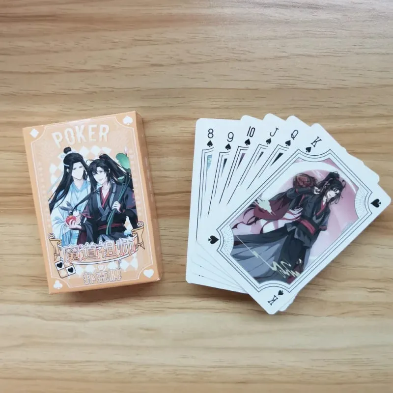 Anime Mo Dao Zu Shi Cosplay Board Game Cards Lan Wangji Wei Wuxian Grandmaster of Demonic Hardcover Poker Toy Gift With Box