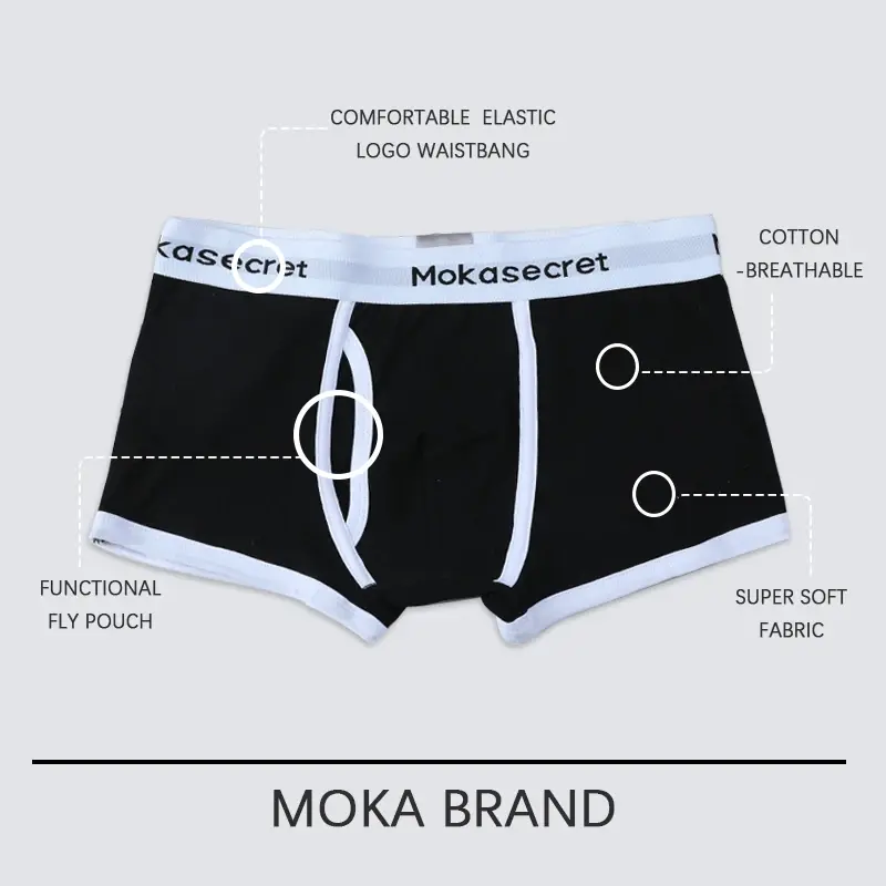 Men's Cotton Boxer Underwear Men's Fashion Letter Belt Underpants Breathable Soft Comfortable Male Panties Shorts — image 8