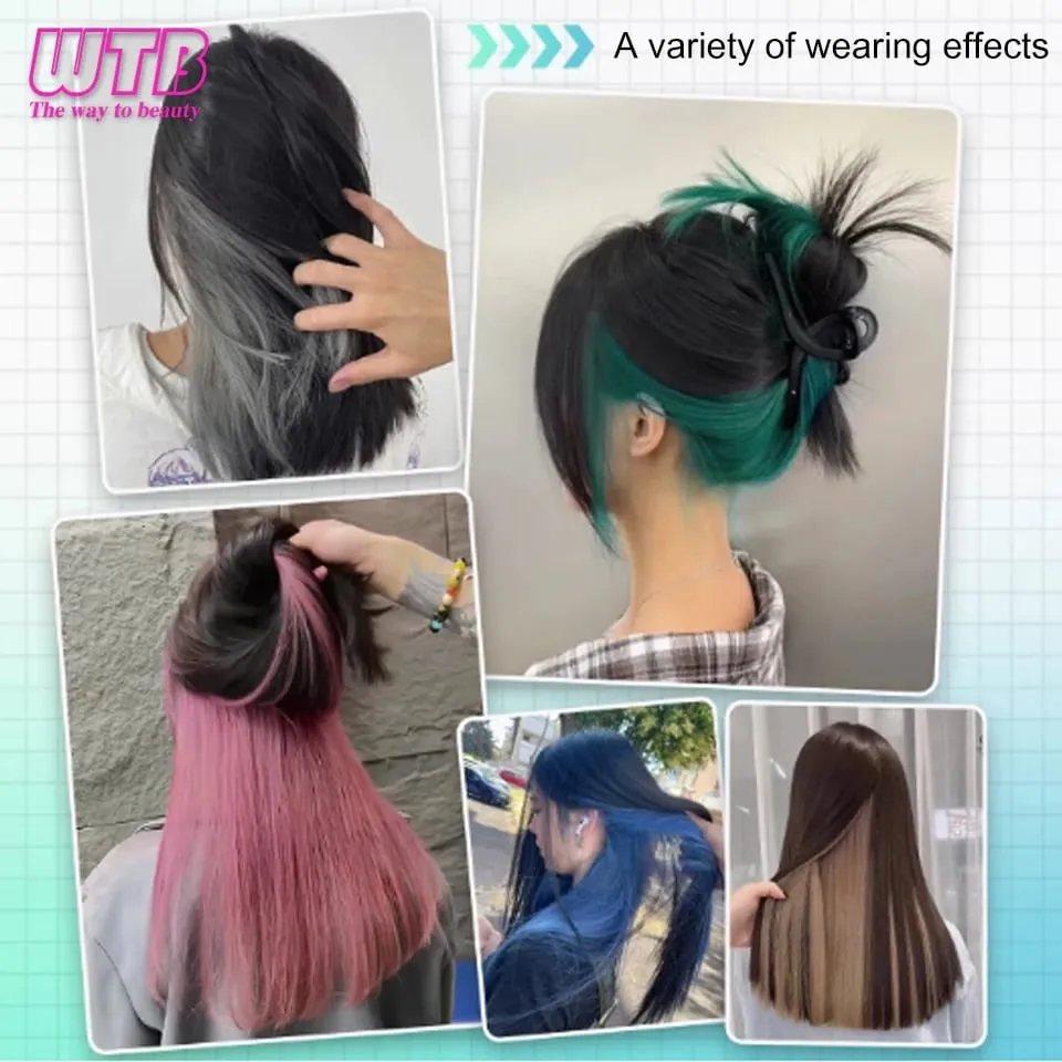 Synthetic Long Straight Clip In One Piece Hair Extension 4 Clips Inner Layer Hidden Hair Color Hair Piece Color Wig — image 7