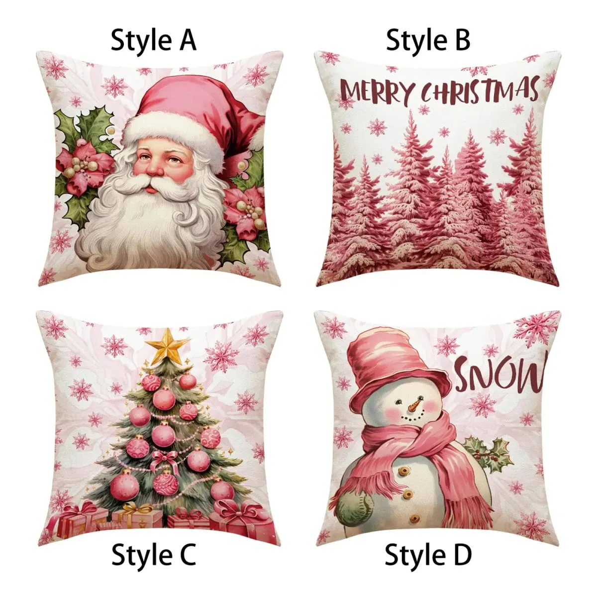 Outdoor Indoor Christmas Pillow Covers Plush Soft Cushion Case for Winter Festive Home Decoration