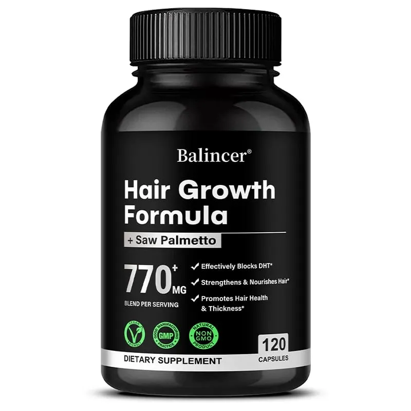 Saw Palmetto Capsules - with Multivitamins Biotin Promotes Hair Growth Hair Loss Promotes Hair Thickness and Overall Health