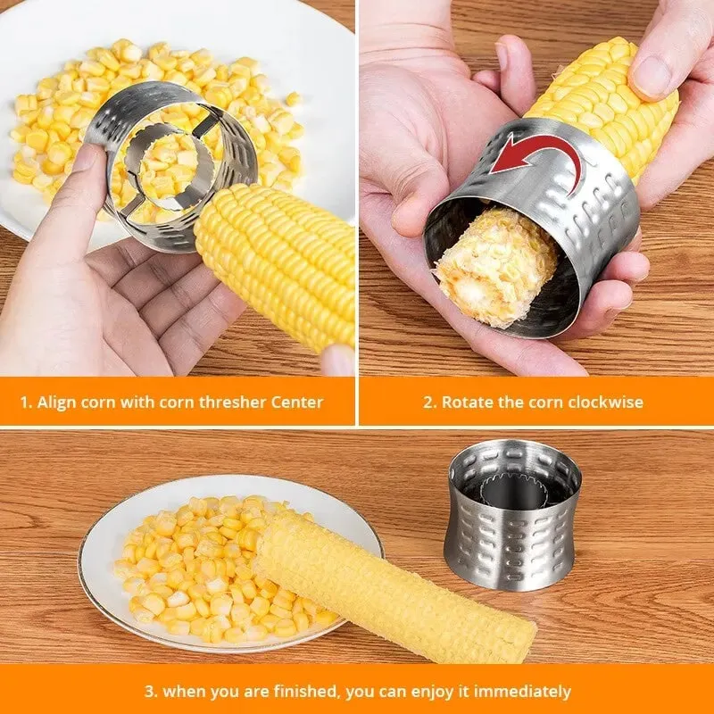 Corn Stripper Fruit Tools Stainless Steel Corn Cob Remover Cutter Shaver Fruit Vegetable Cooking Tools Kitchen Supplies 1Pc — image 6
