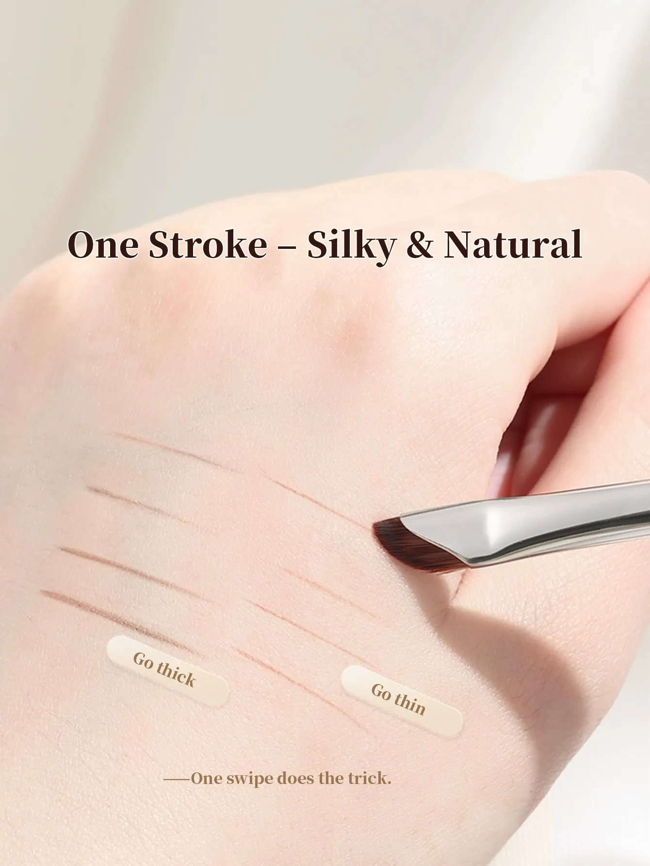 1 Set Of 5 Makeup Brushes Blade Eyeliner Brush Lower Eyelid To Flat Head Oblique Angle Eyebrow Brush Horizontal Silkworm Brush — image 3