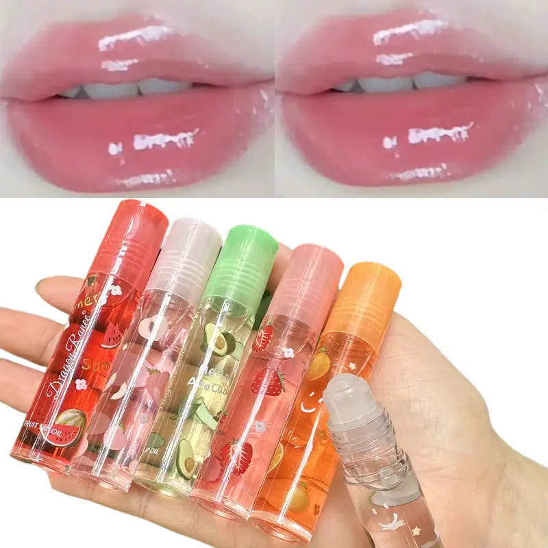 6 Color Plumping Clear Lip Oil Mirror Water Lip Gloss Lip Glaze Transparent Liquid Lipstick Moisturizing Fruit Lips Care Make Up — image 2
