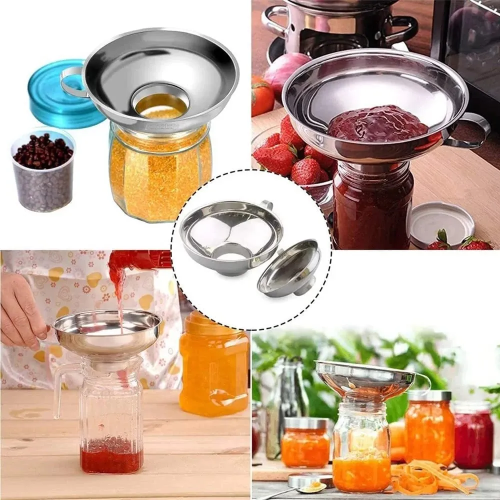 Premium Stainless Steel Kitchen Funnel Large Wide Mouth Design for Canning Jam Oil Liquid Pouring Household Use — image 4