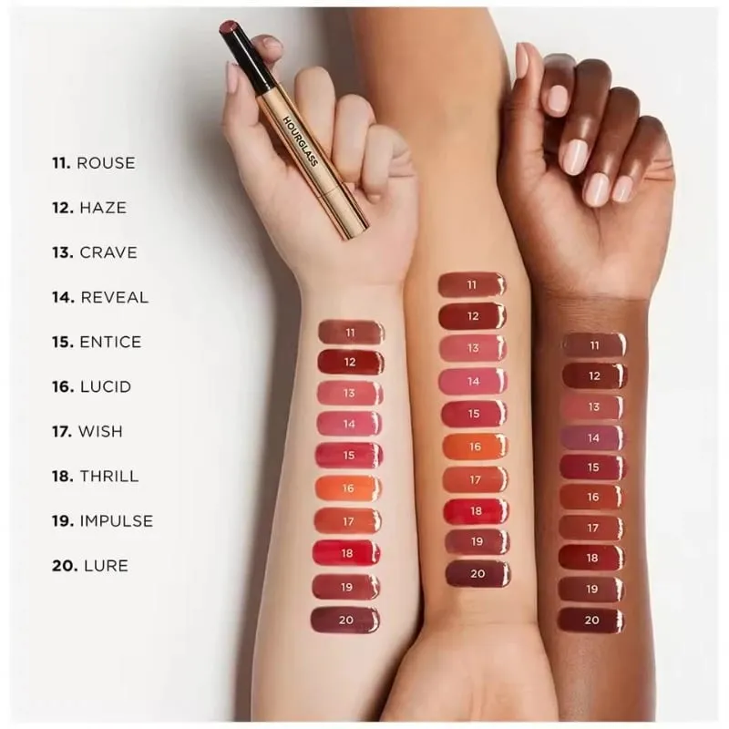 6 Colors Hourglass Lipstick Phantom Volumising Glossy Balm Cinnamon Milk Tea Brown Lip Gloss Nourishing Mirror Surface Makeup — image 7