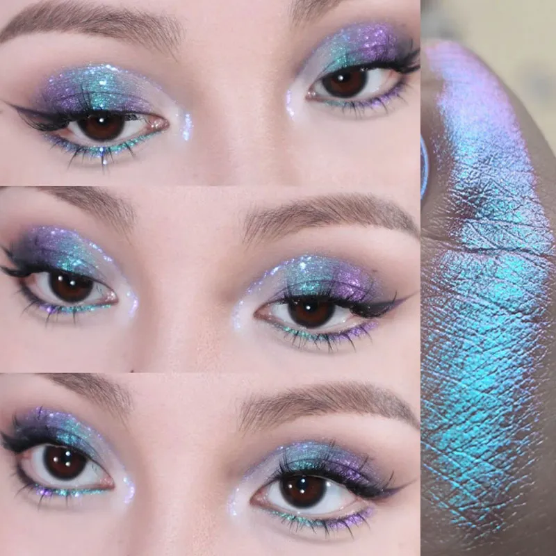 Glitter Eyeshadow Powder Long Lasting Chrome Chameleon Holographic Eyeshadow Powder Pigment Eye Makeup For Women Cosmetic — image 1