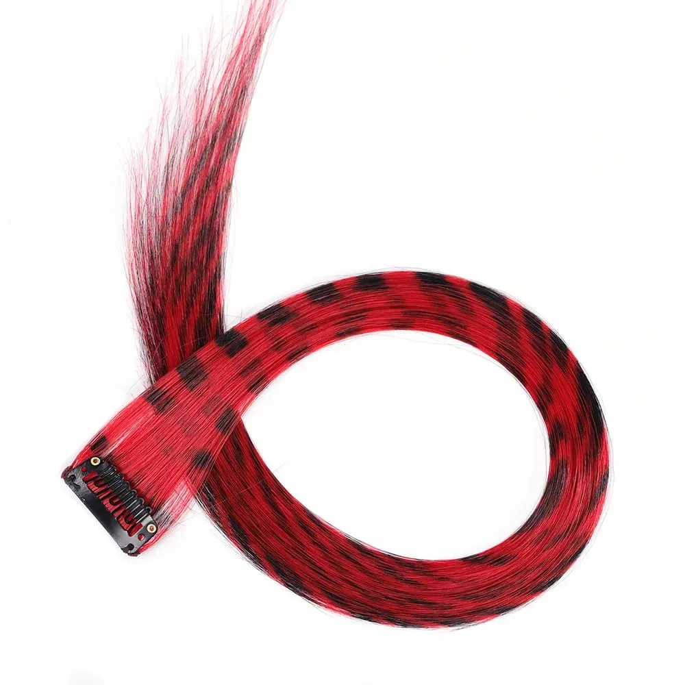 Feather Hair Extensions Colored Synthetic Hair Feather Colorful False Hair Extension Mixed Color Straight Hair For Women Girls