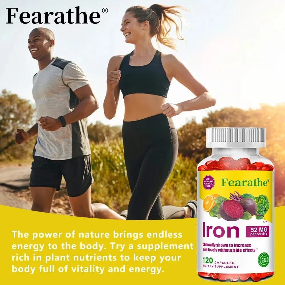 Iron and Vitamin C Supplement - Boosts Energy Focus and Immune Function Supporting Red Blood Cells Improve Immunity Non-GMO — image 3