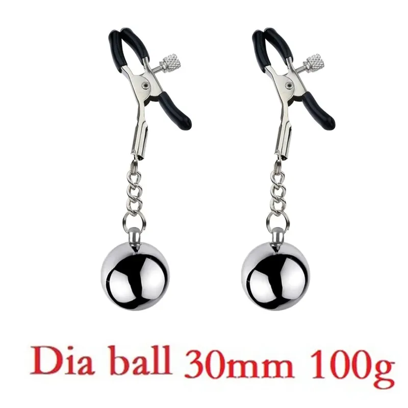 Heavy Nipple Clamp Clips Weight Slave Stimulator Metal Nipple Clips With Ball Weight Breast Bondage Restraint Sex Toy Woman — image 17
