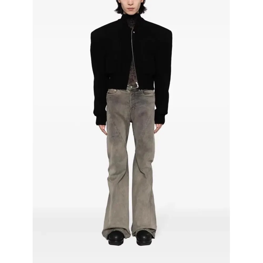 High Street Flare Jeans Men's Gray Denim Pants — image 7