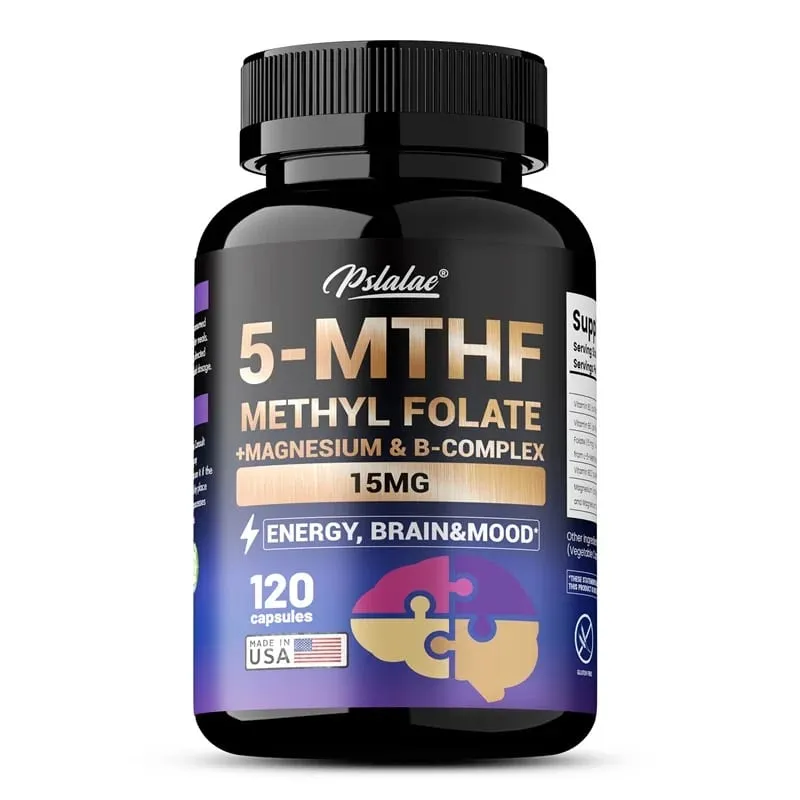 5-MTHF Methylfolate Supplement - Energy Brain and Mood Support Enhances Memory Focus and Clarity Boosts Cognitive Function