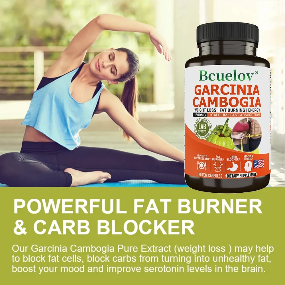 Bcuelov Garcinia Cambogia Capsule per Donne e Uomini Brucia Grassi Pulizia Intestinale Integratore per la Gestione del Peso NON OGM — image 5