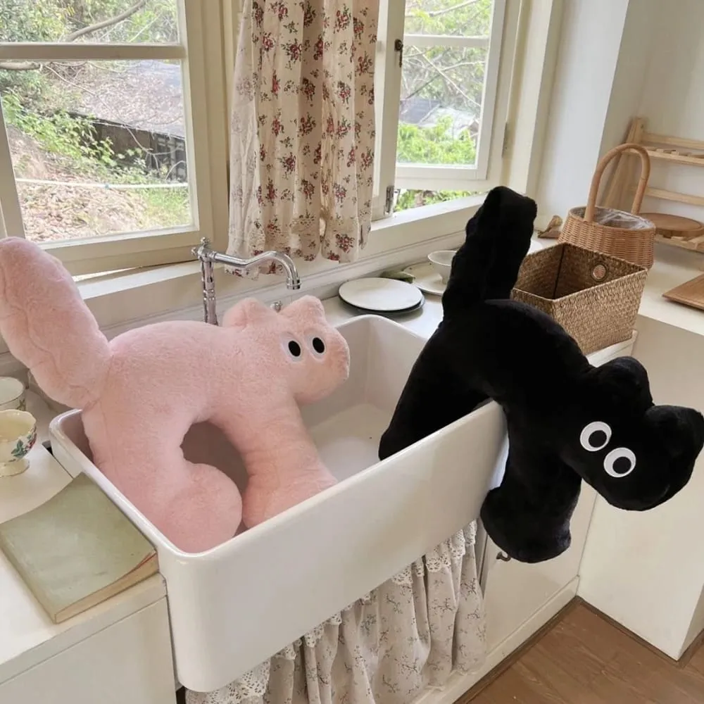 50CM Creative Cute Cat Throw Pillow Plush Toy U-Shaped Pillow Back Cushion Sofa Chair Decoration Piece Super Soft Doll Birthday — image 5