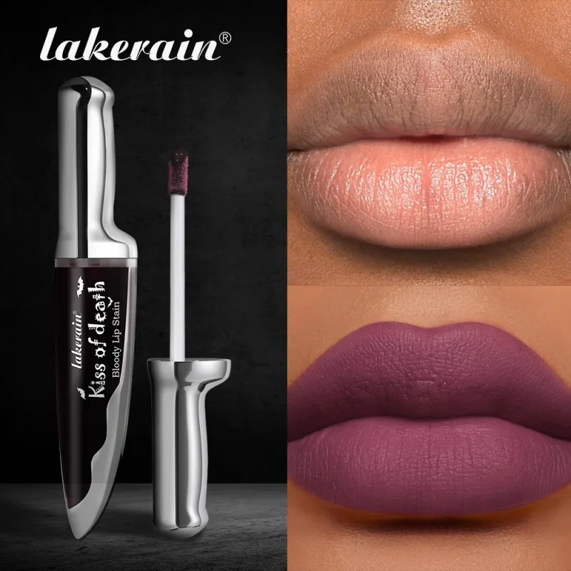 Halloween Matte Lip Stain Liquid Lipstick Dark Shades Lip Tint Smudge‑Resistant Lip Gloss Cosplay Party Long‑Wear Lip Makeup