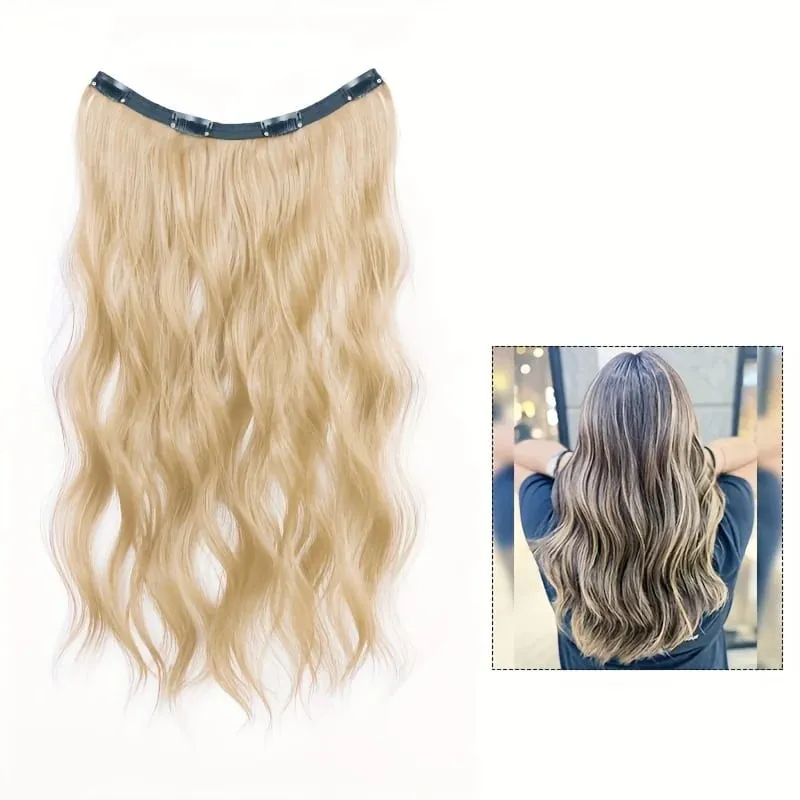 Curly water waves a four-cal highlight hair extension invisible synthetic hair extensions natural and traceless — image 5