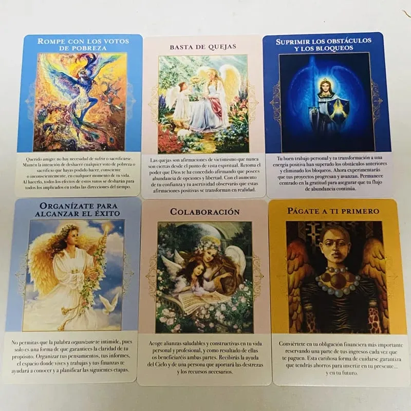 44 Deck Angels of Abundance Oracle Cards 10.4*7.4 cm Spanish Version Fate Divination Tarot Board Game Ángeles de abundancia — image 4