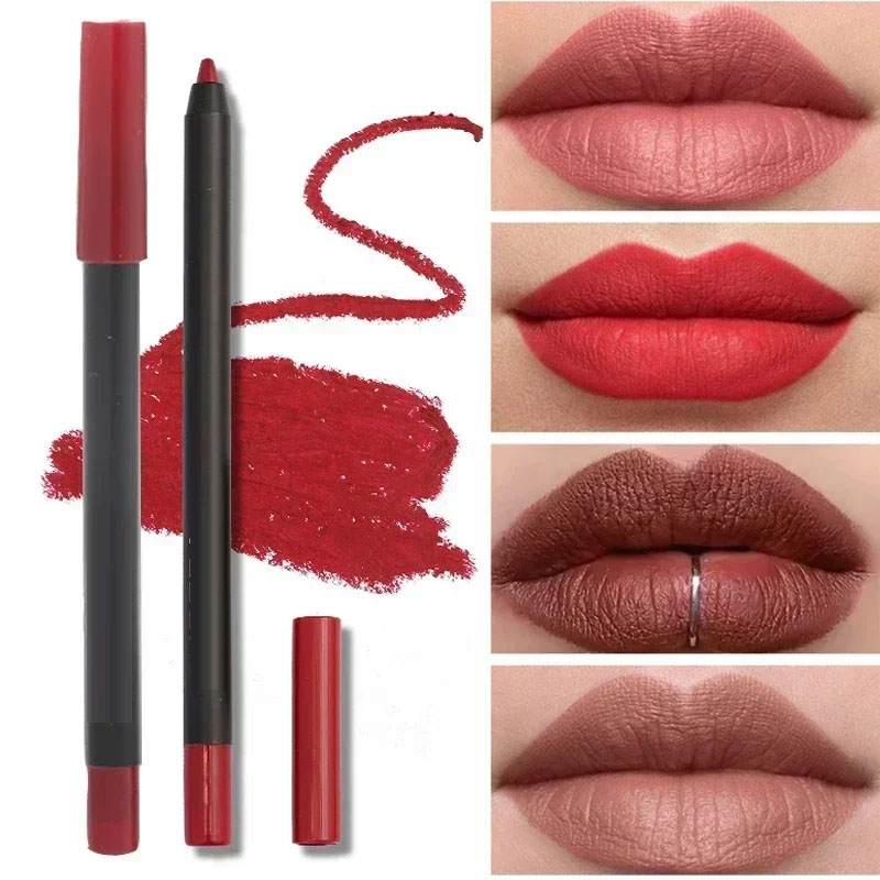 Nude Brown Lip Liner Pencil Lipstick Matte Smooth Waterproof Lipliner Long Lasting Non-stick Cup Lipstick Pen Beauty Cosmetics — image 5