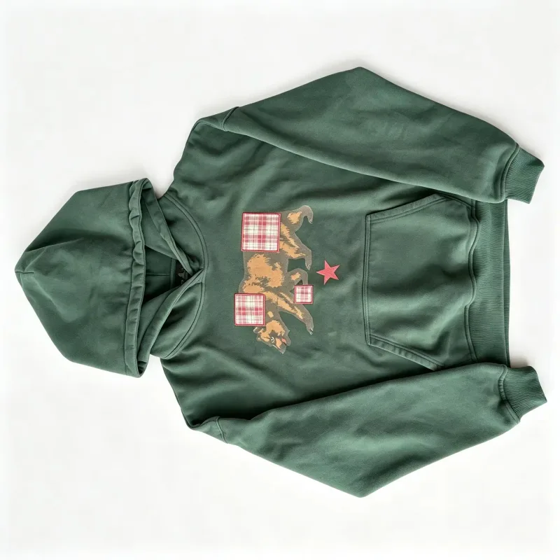 Vintage Bearพิมพ์Hoodieผู้ชายRetroลายสก๊อตสีเขียวPatch Pullover Hooded Sweatshirt Casual Streetwearเสื้อแขนยาวผู้หญิงHoodies Top — image 20