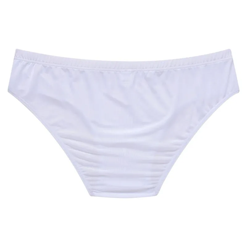 Novos homens sexy de seda gelo leve cintura baixa cuecas cuecas respiráveis ​​sem costura casual u convexo bolsa cuecas masculinas