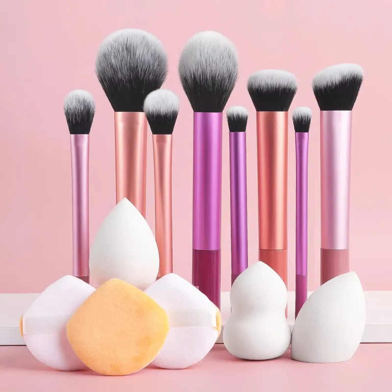 28-piece makeup tool set - 8-piece professional makeup brushes + toiletries set and washing bowl & puff sponge egg combination — image 3