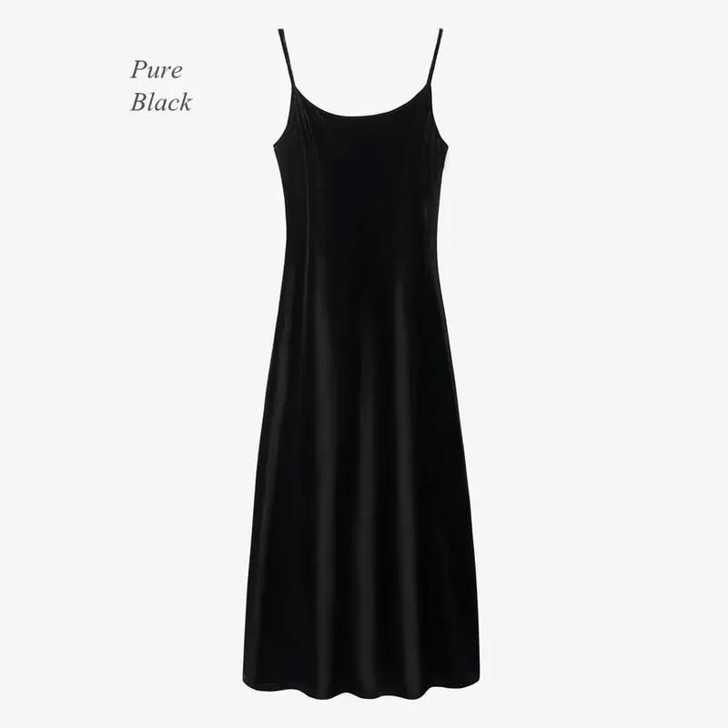 AS 2024 Fall- winter velvet woman clothes adjustable strap dress + basic tops + cardigan + sleeveless dress (ship out in 1 day) — image 10