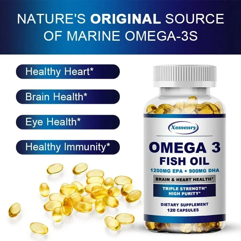 Omega 3 Fish Oil - Support Brain Nervous System Good for Cardiovascular & Skin Health Antioxidant — image 4
